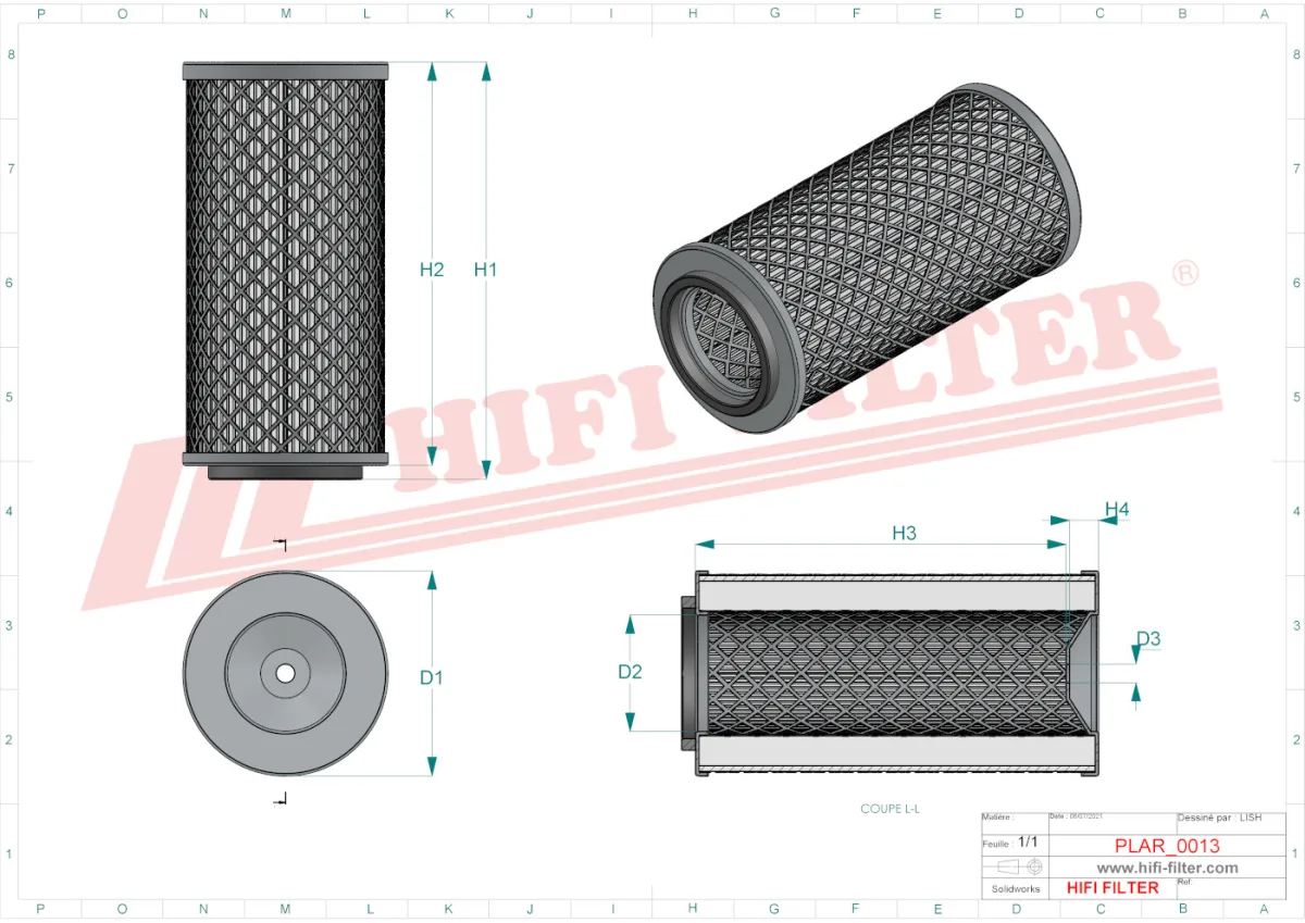 Rysunek techniczny Hifi Filter SA11029