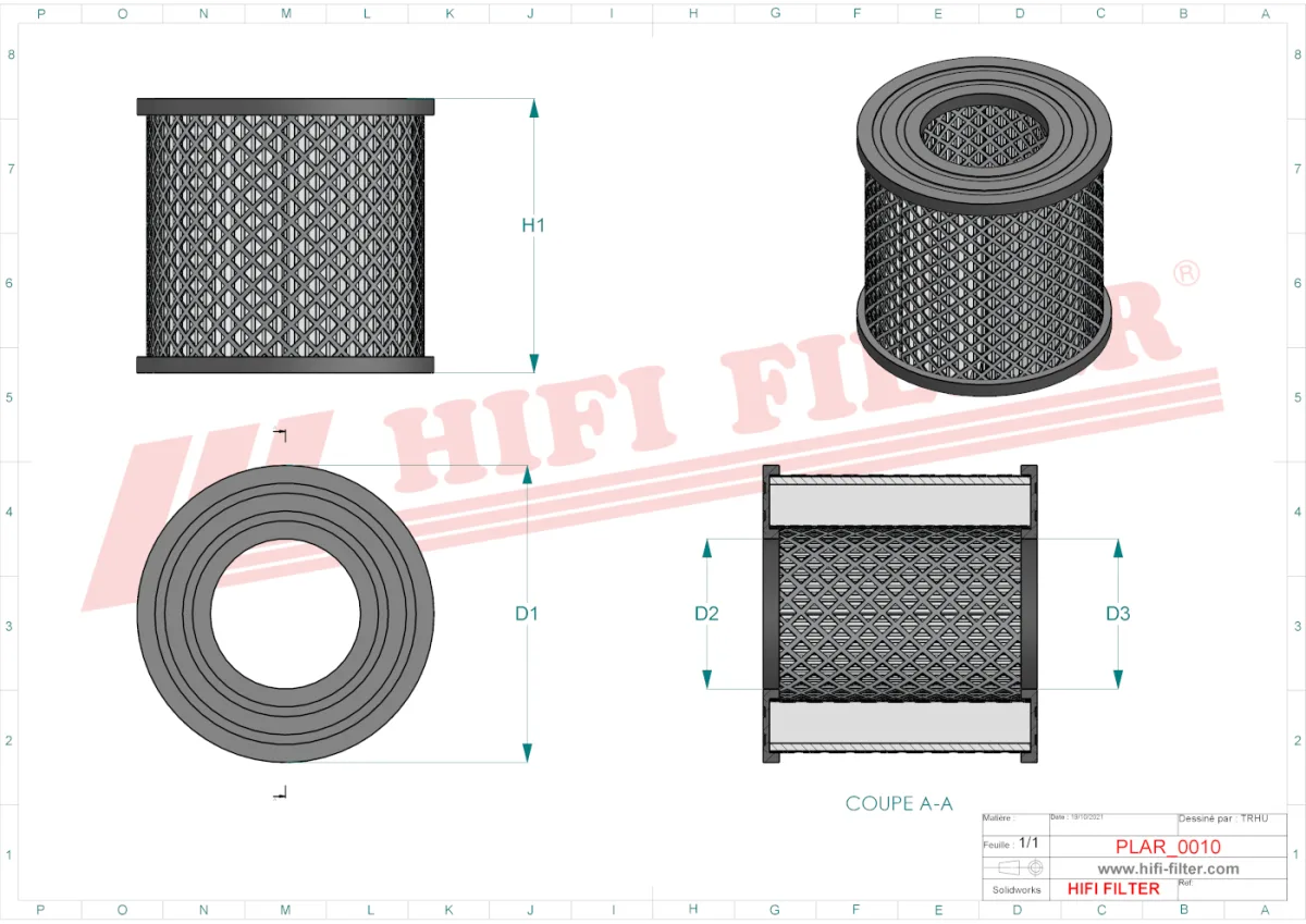 Rysunek techniczny Hifi Filter SA11739