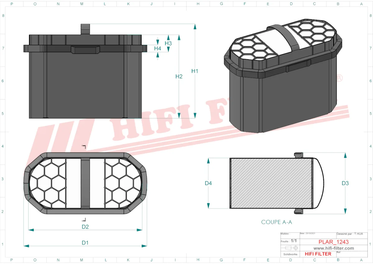 Rysunek techniczny Hifi Filter SA160066