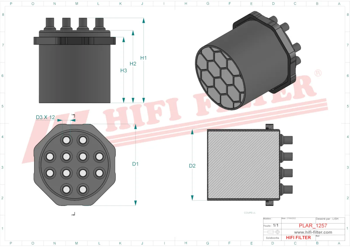 Rysunek techniczny Hifi Filter SA160139
