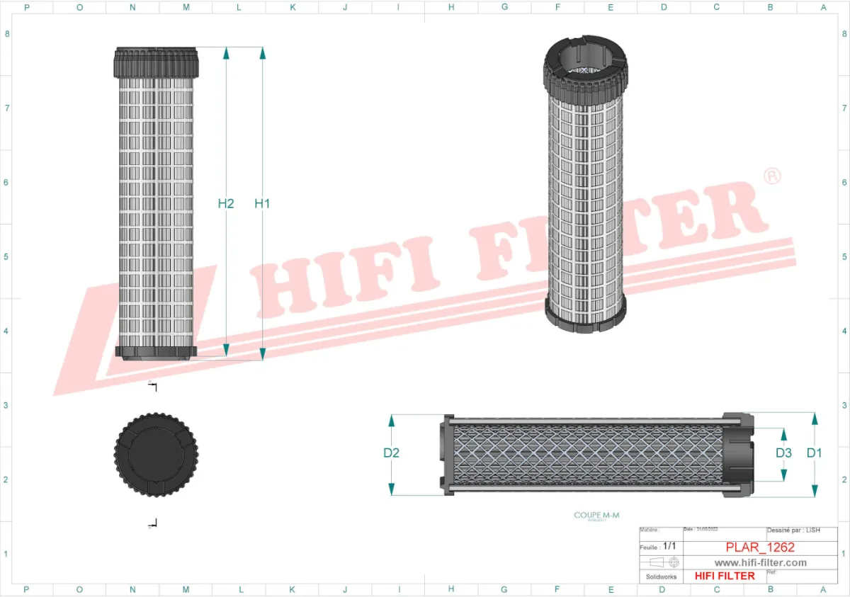 Rysunek techniczny Hifi Filter SA160176