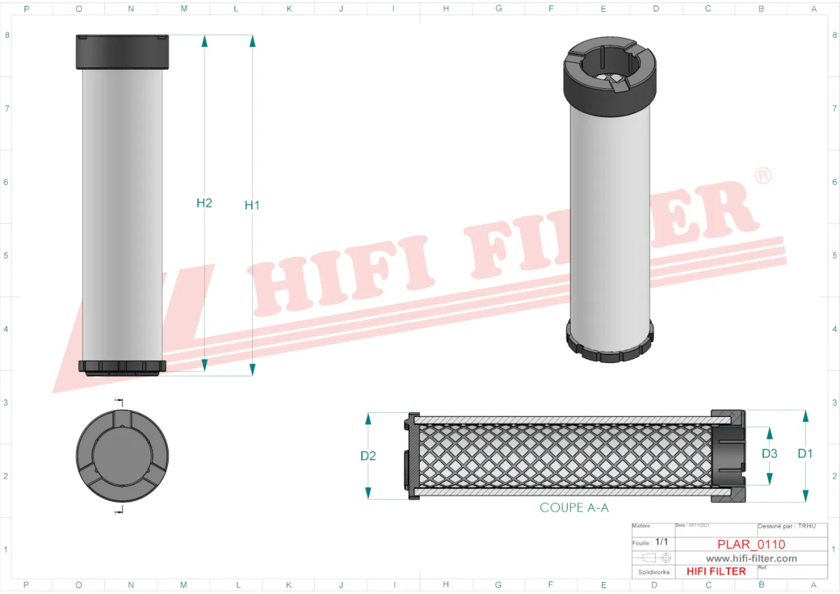 Rysunek techniczny Hifi Filter SA16115