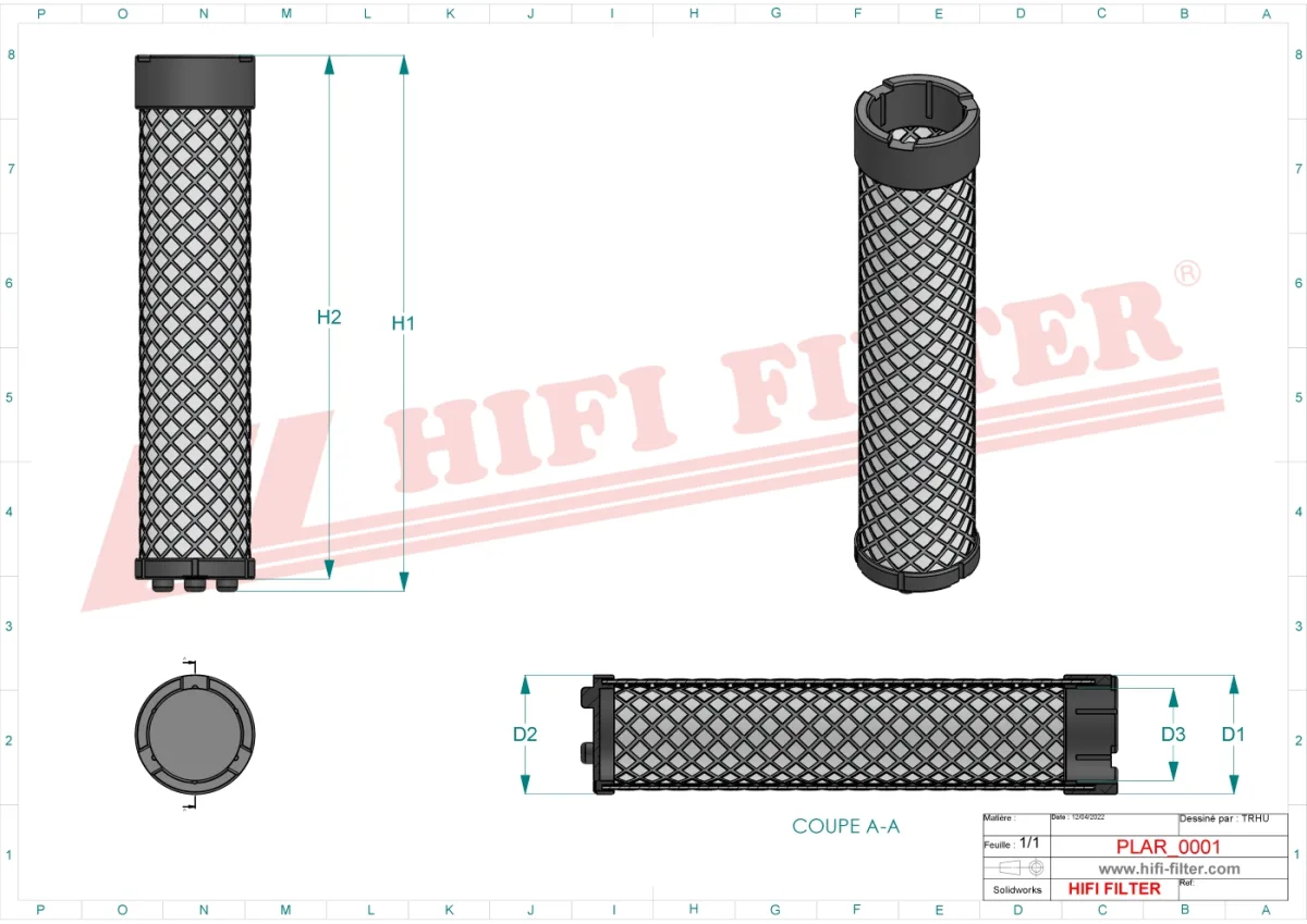 Rysunek techniczny Hifi Filter SA16302