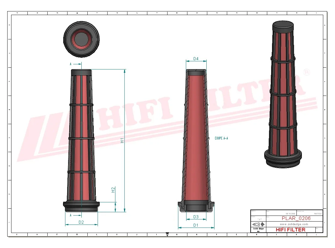 Rysunek techniczny Hifi Filter SA16534