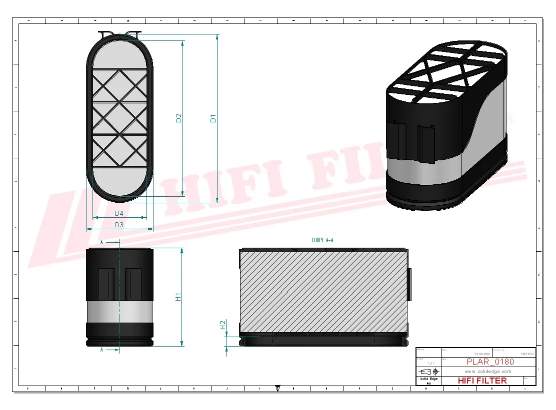 Rysunek techniczny Hifi Filter SA16673