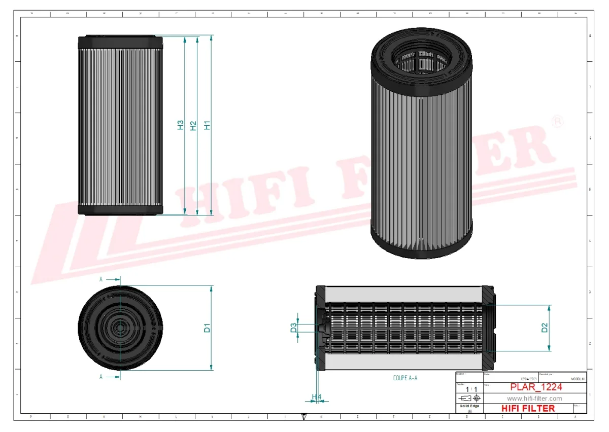 Rysunek techniczny Hifi Filter SA16927