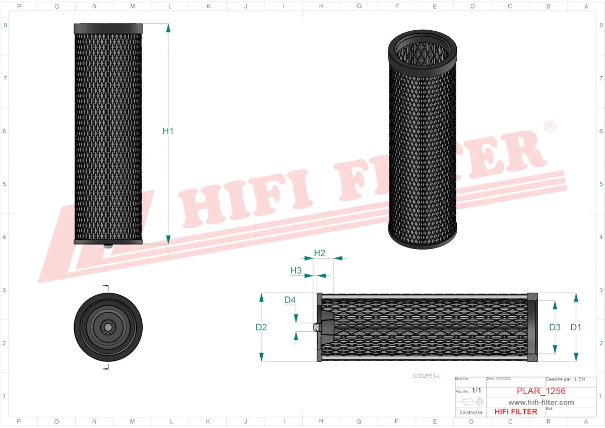 Rysunek techniczny Hifi Filter SA16995