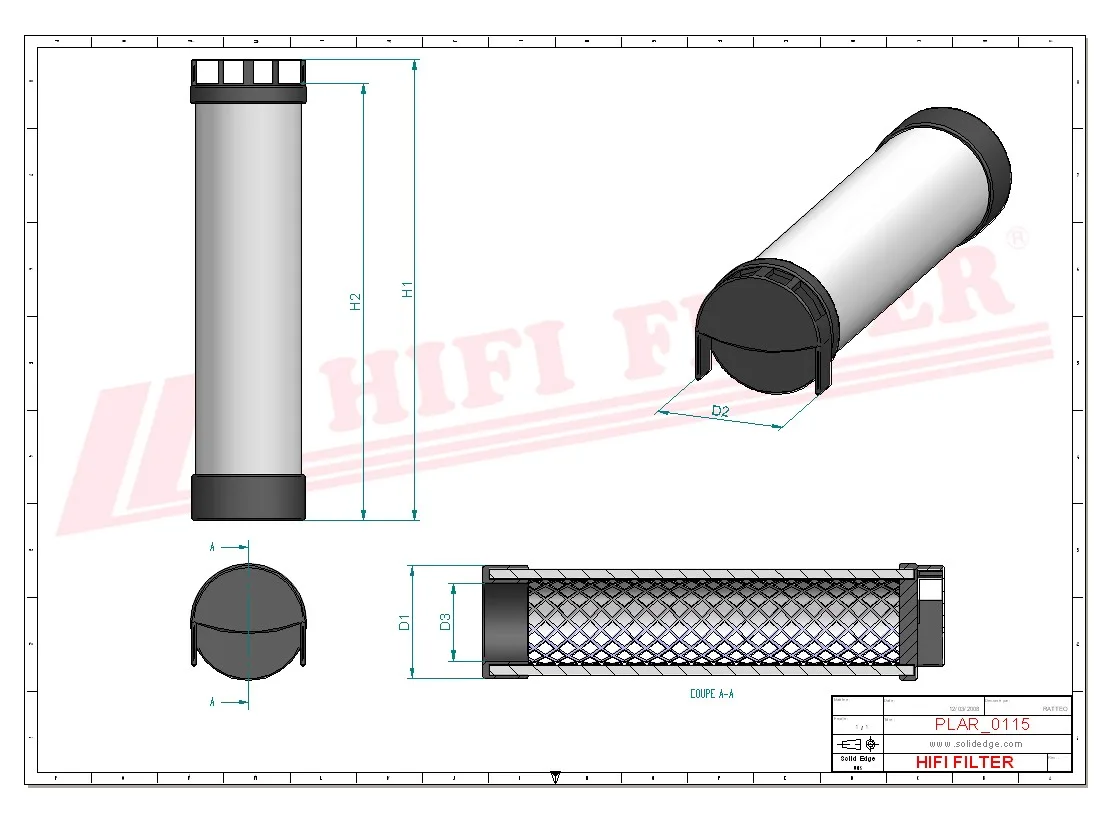 Rysunek techniczny Hifi Filter SA17119