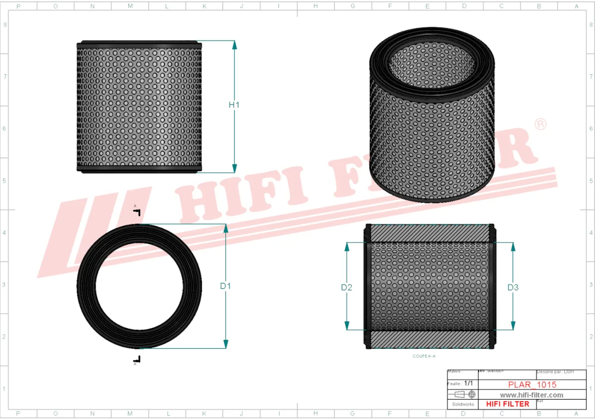 Rysunek techniczny Hifi Filter SA17275
