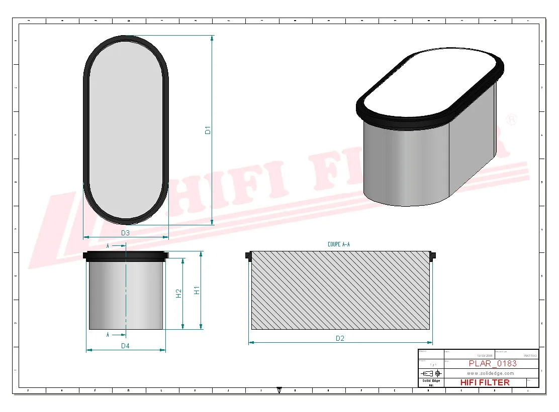 Rysunek techniczny Hifi Filter SA17316