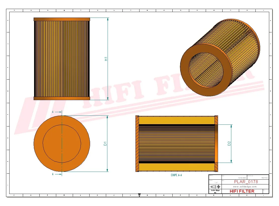 Rysunek techniczny Hifi Filter SA17334