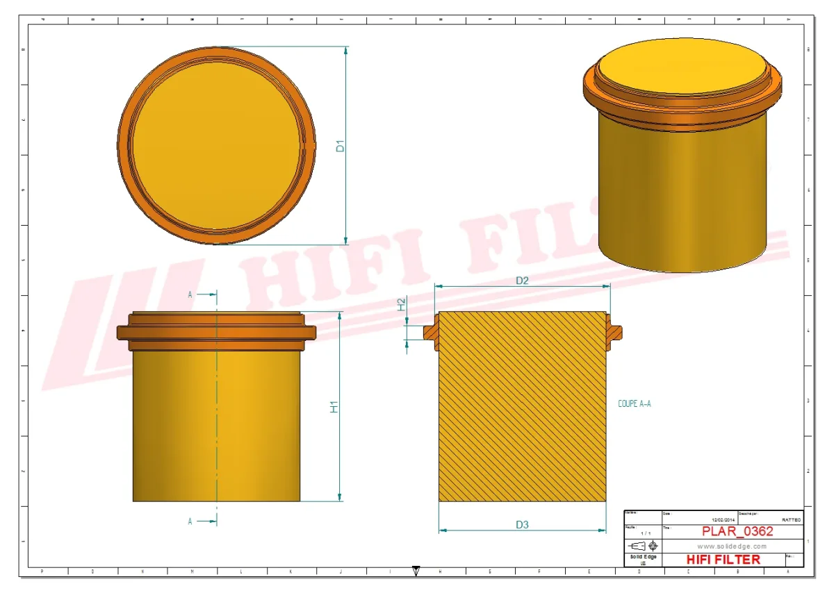 Rysunek techniczny Hifi Filter SA17386