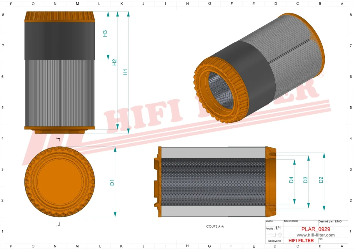 Rysunek techniczny Hifi Filter SA17534