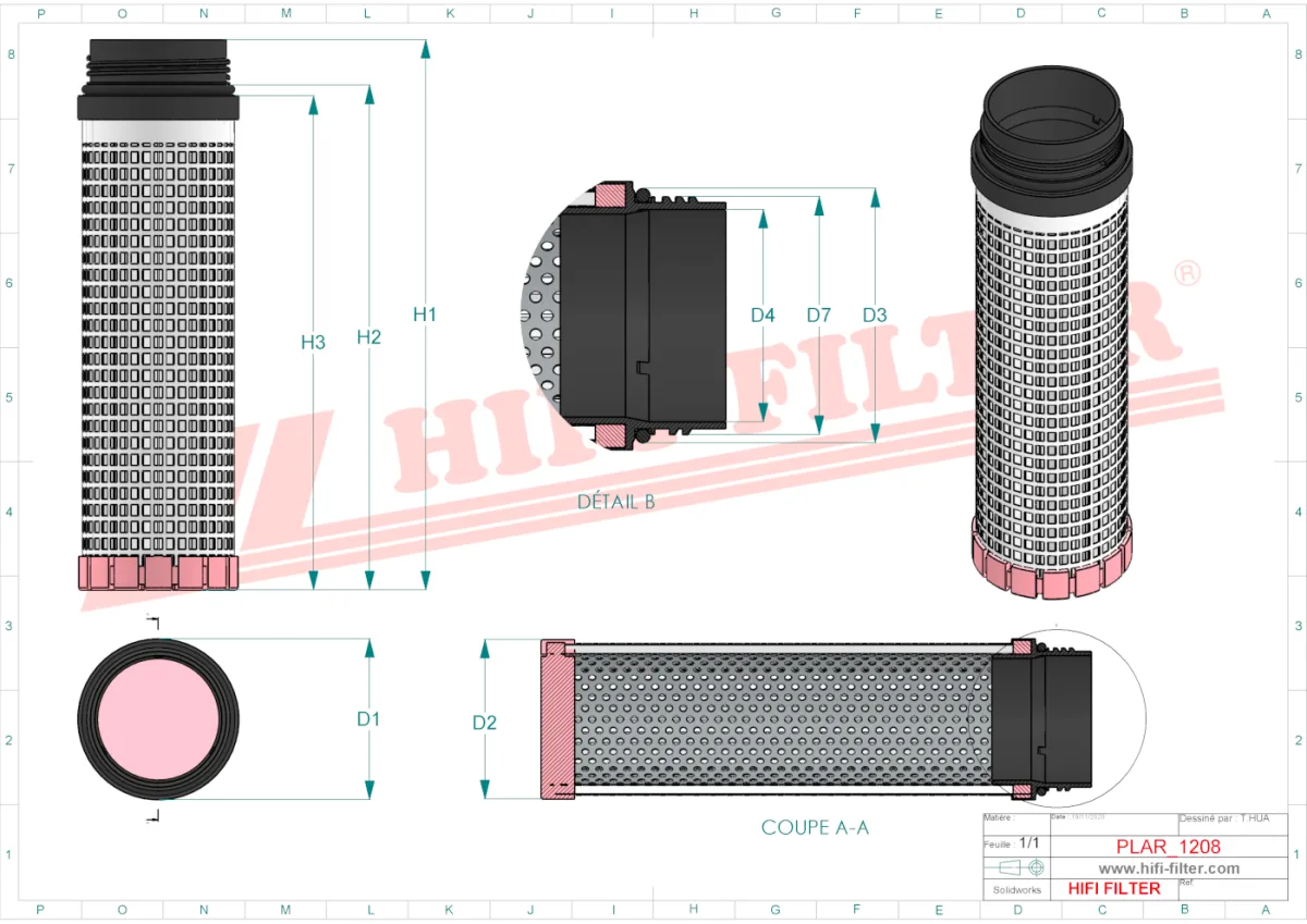Rysunek techniczny Hifi Filter SA17692