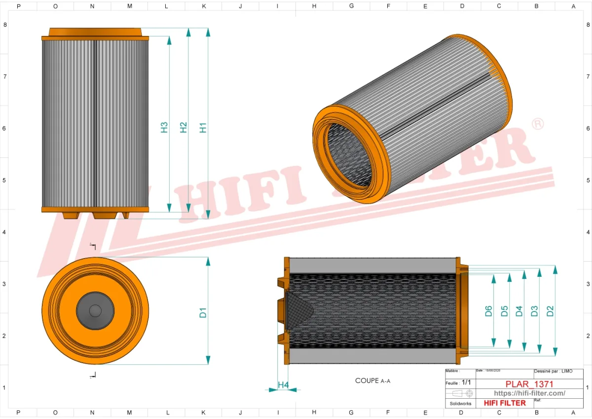 Rysunek techniczny Hifi Filter SA17731