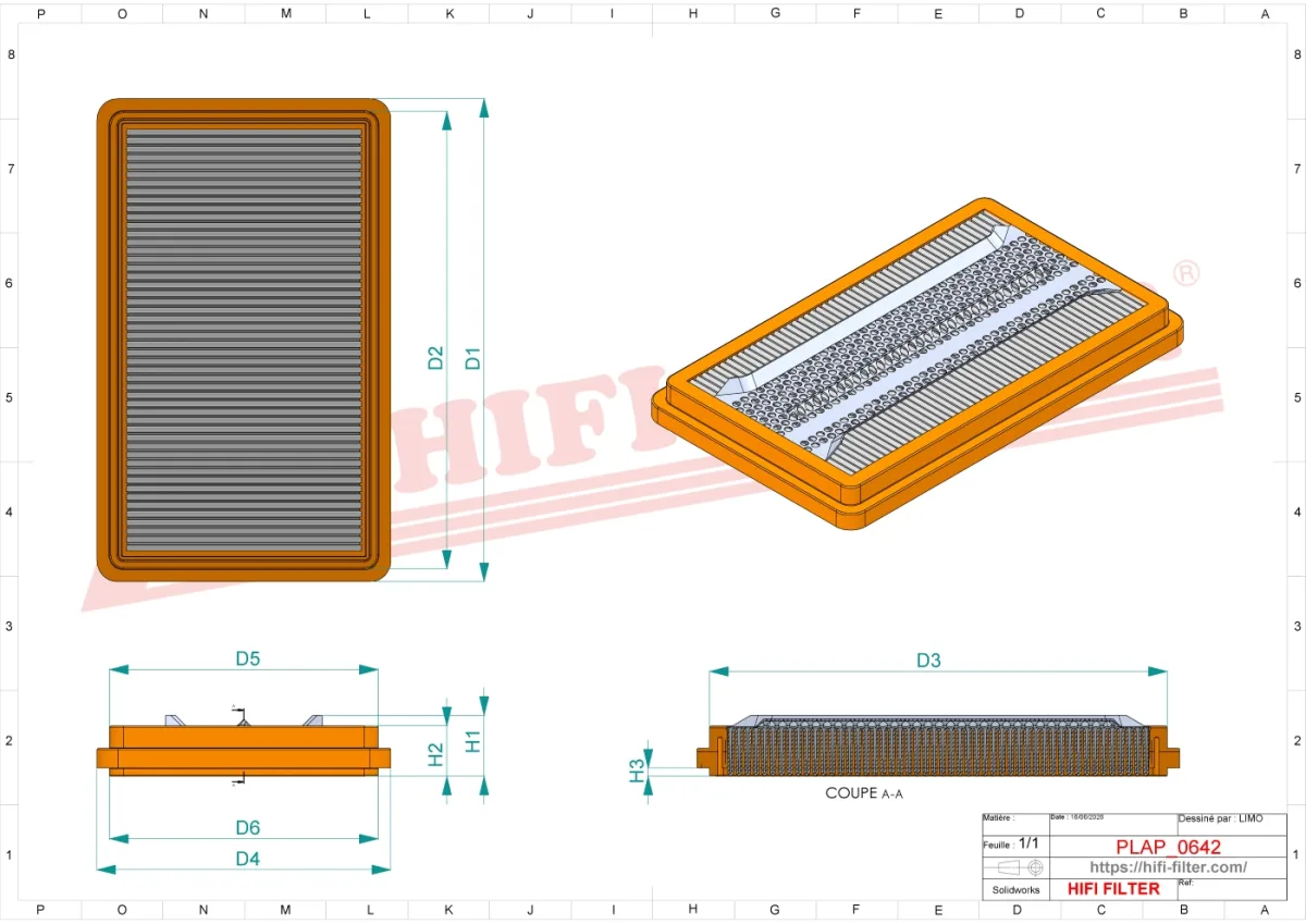 Rysunek techniczny Hifi Filter SA5237