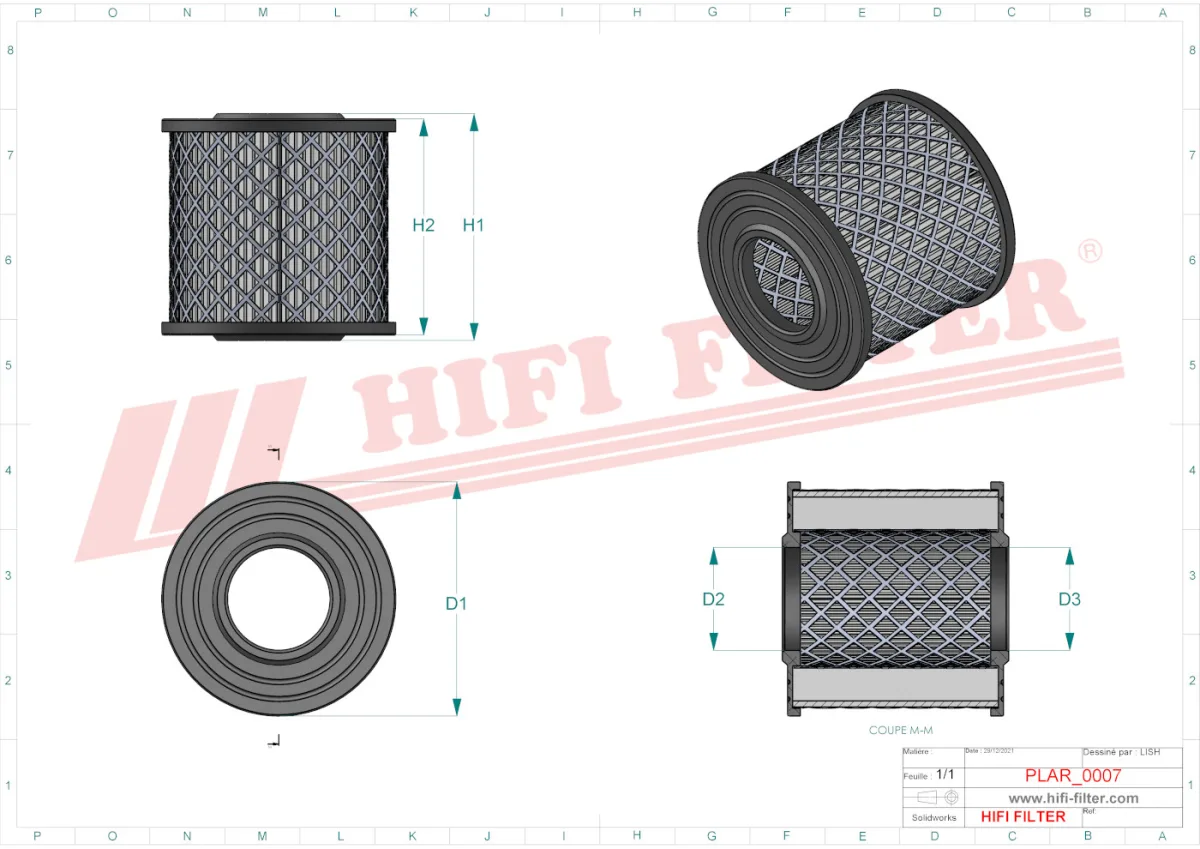 Rysunek techniczny Hifi Filter SA8760