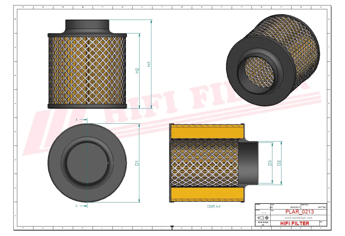 Rysunek techniczny Hifi Filter SAB160265
