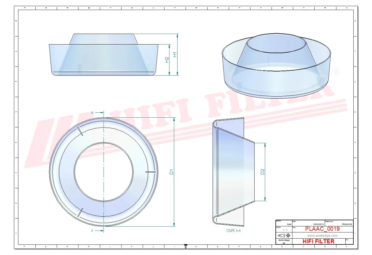 Rysunek techniczny Hifi Filter SABP010004