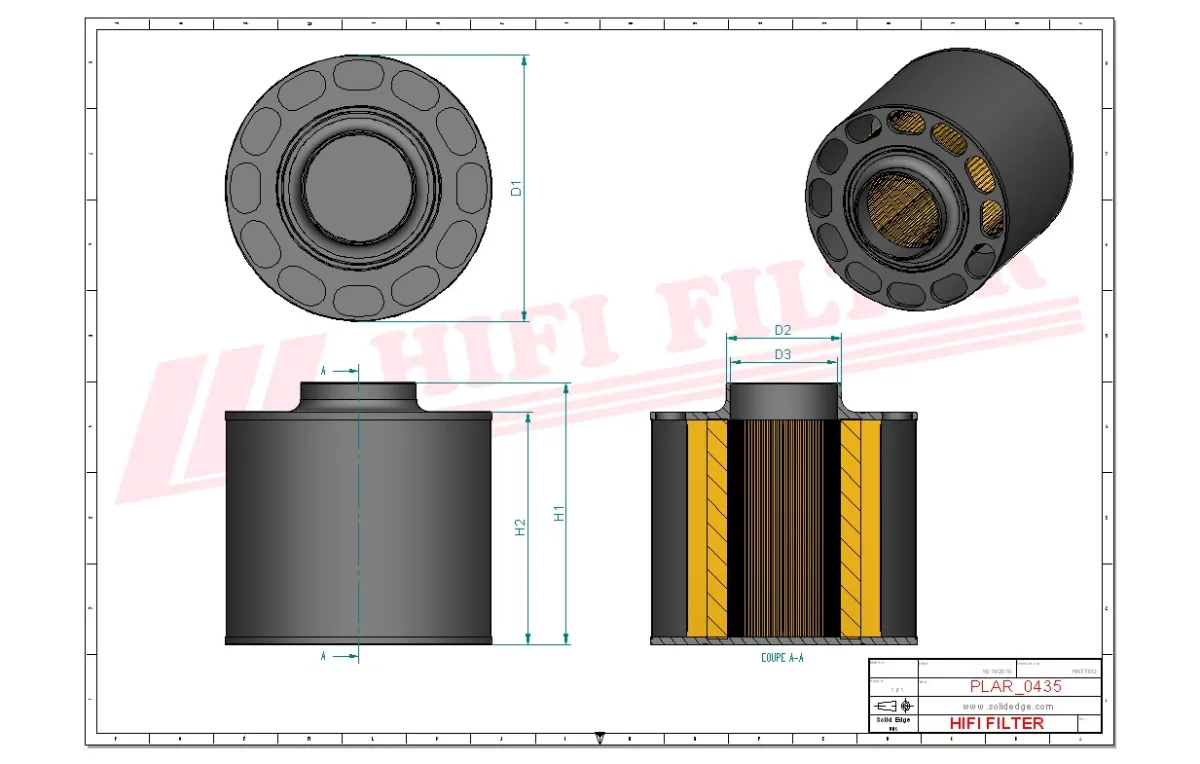 Rysunek techniczny Hifi Filter SAC105004