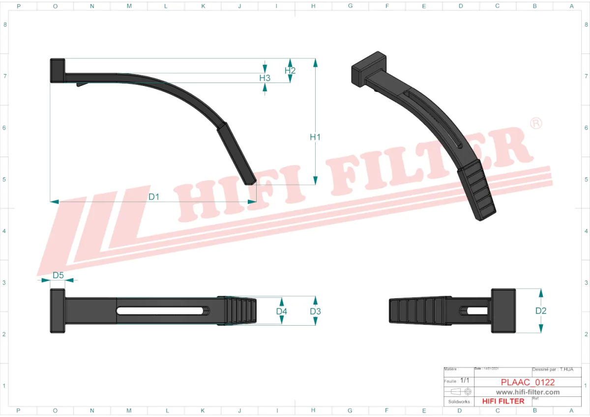 Rysunek techniczny Hifi Filter SACR01007