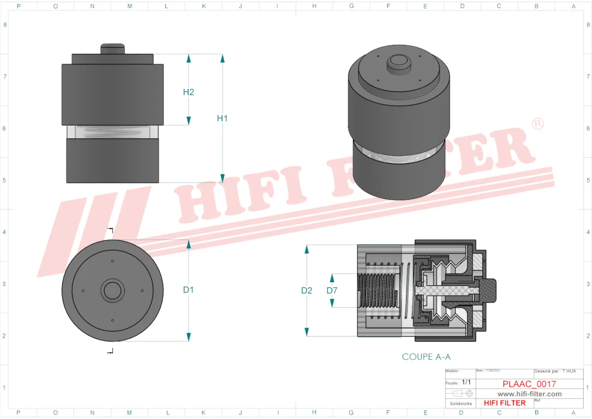 Rysunek techniczny Hifi Filter SAIN02AF046001