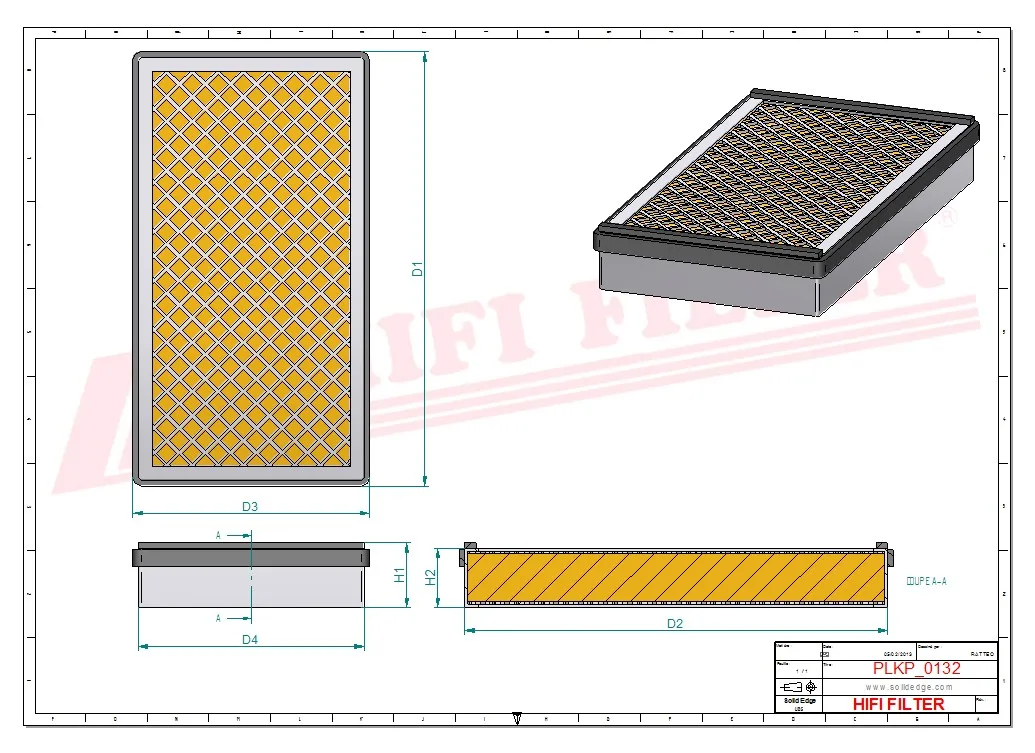 Rysunek techniczny Hifi Filter SC40065CAG
