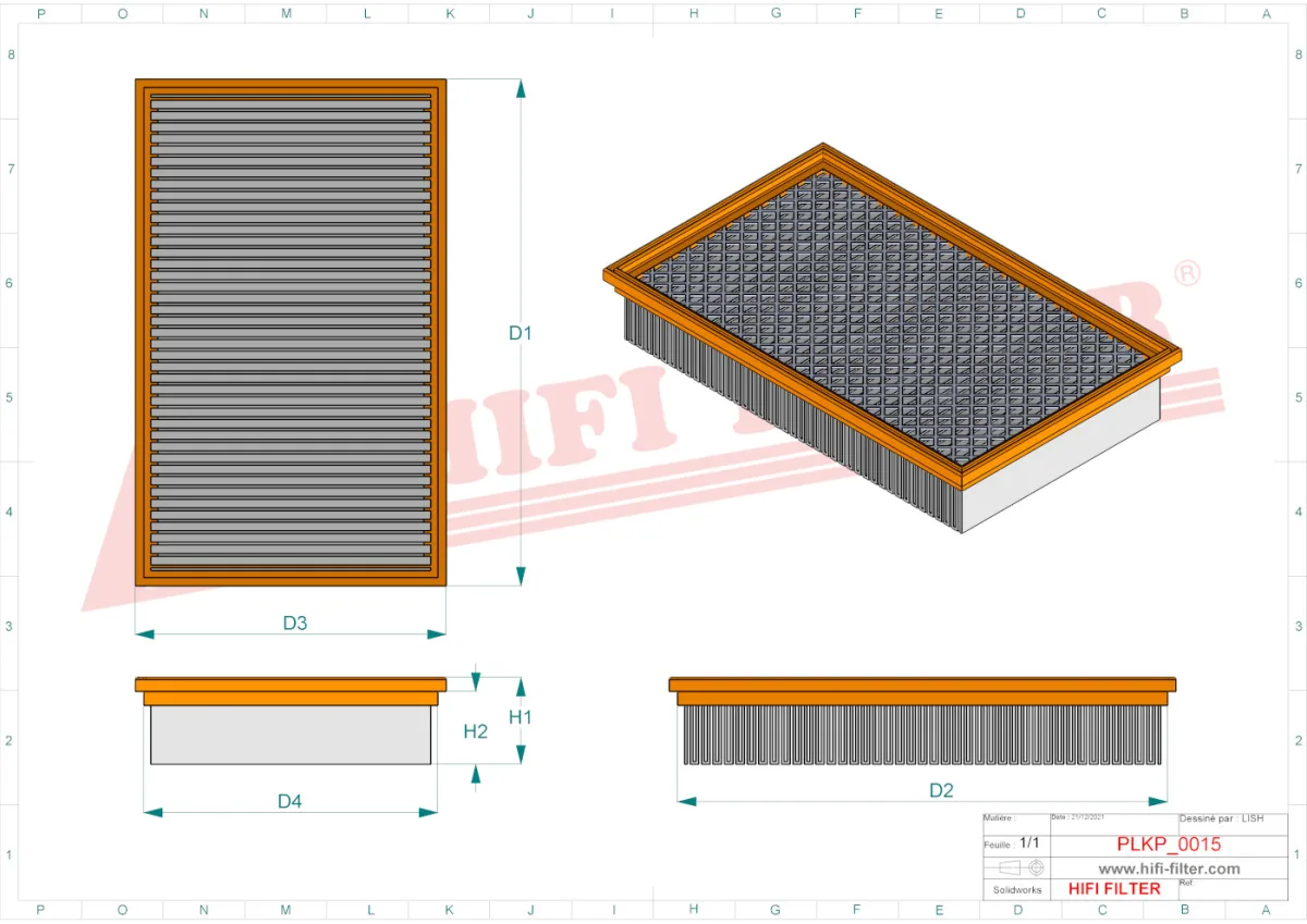 Rysunek techniczny Hifi Filter SC50015