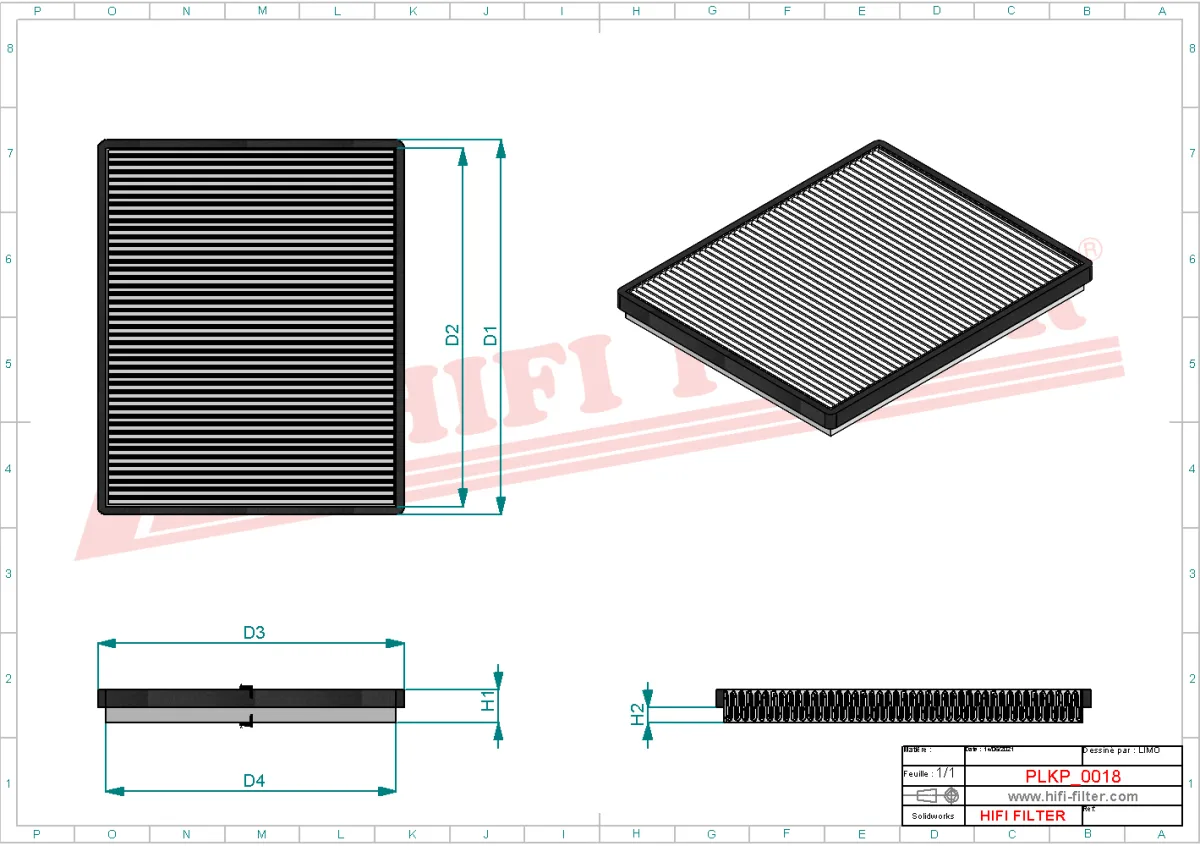 Rysunek techniczny Hifi Filter SC50056