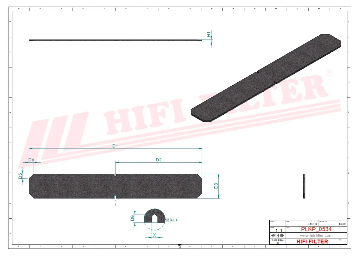 Rysunek techniczny Hifi Filter SC50306