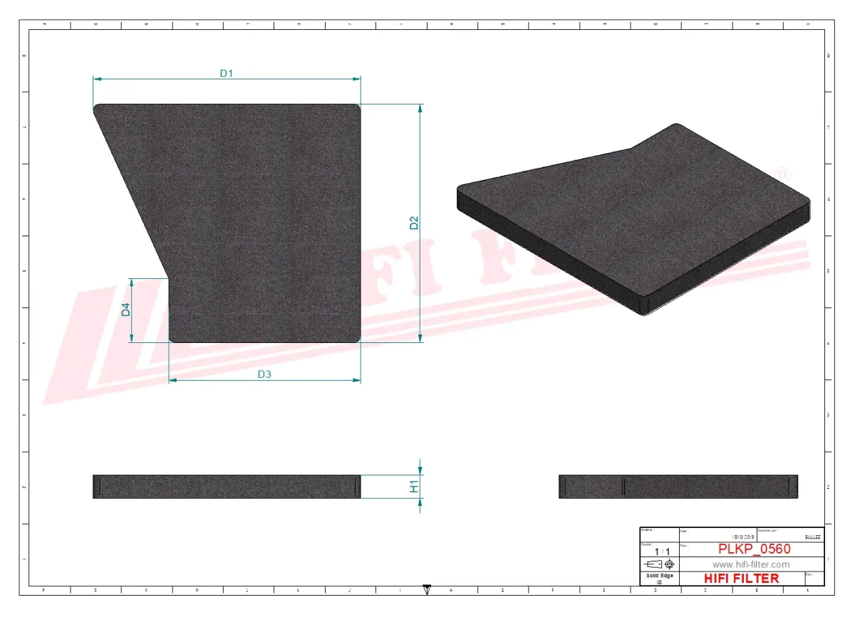 Rysunek techniczny Hifi Filter SC50308CA