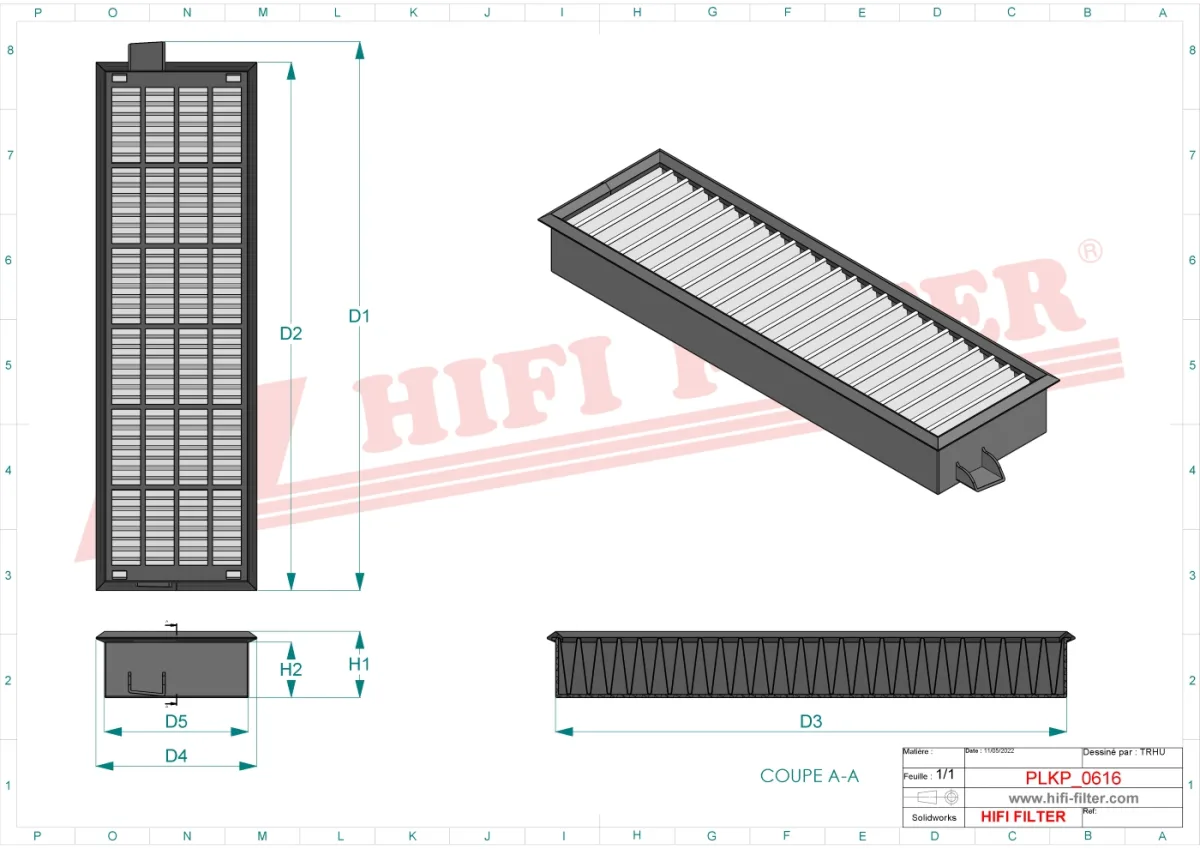 Rysunek techniczny Hifi Filter SC50355