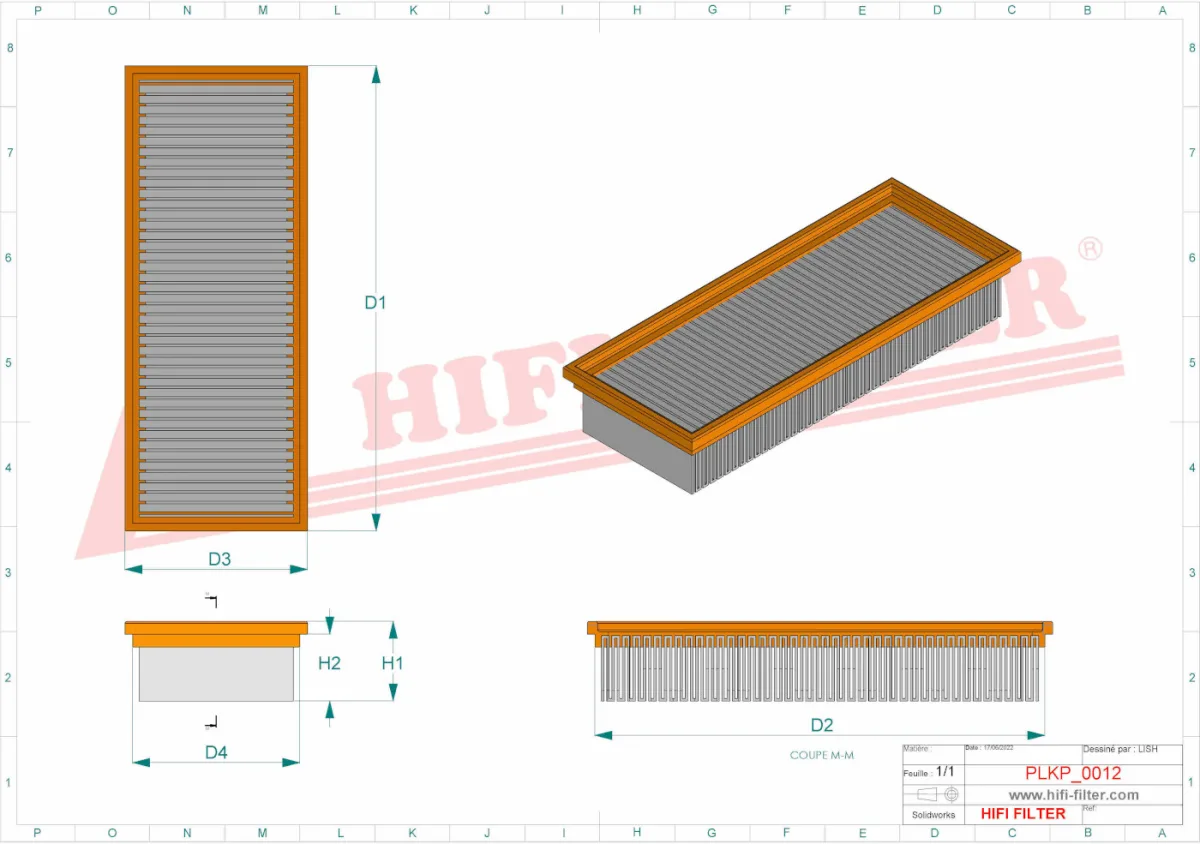 Rysunek techniczny Hifi Filter SC60111