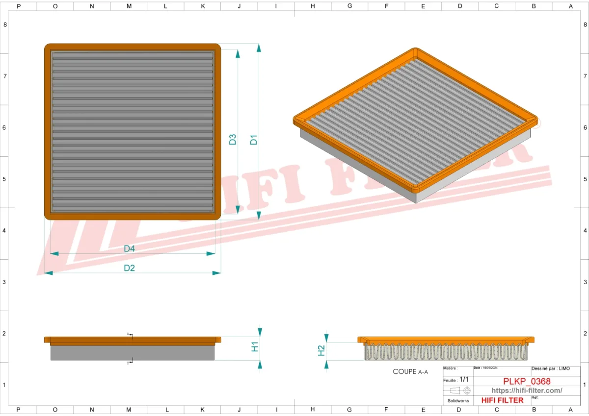 Rysunek techniczny Hifi Filter SC60132
