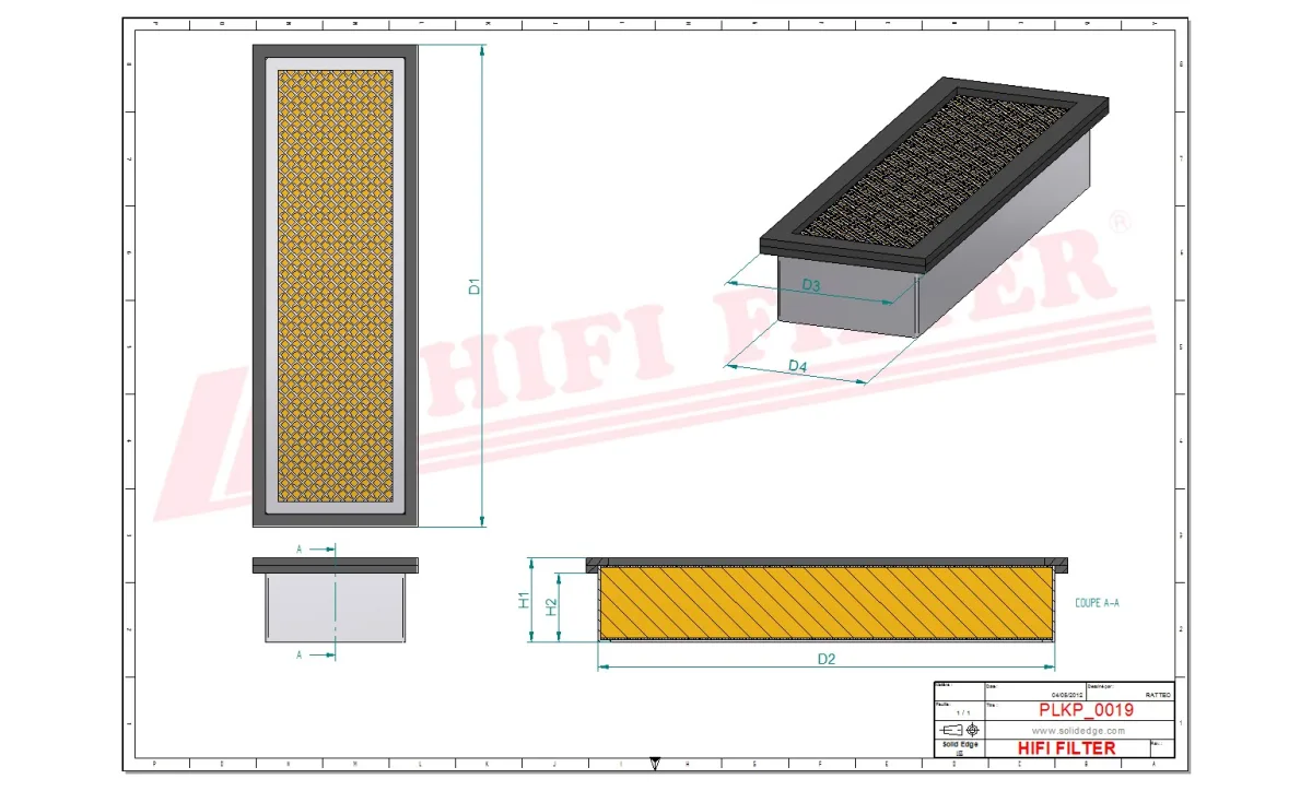 Rysunek techniczny Hifi Filter SC70027