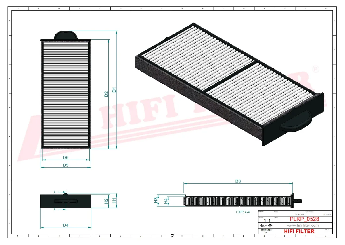 Rysunek techniczny Hifi Filter SC80096