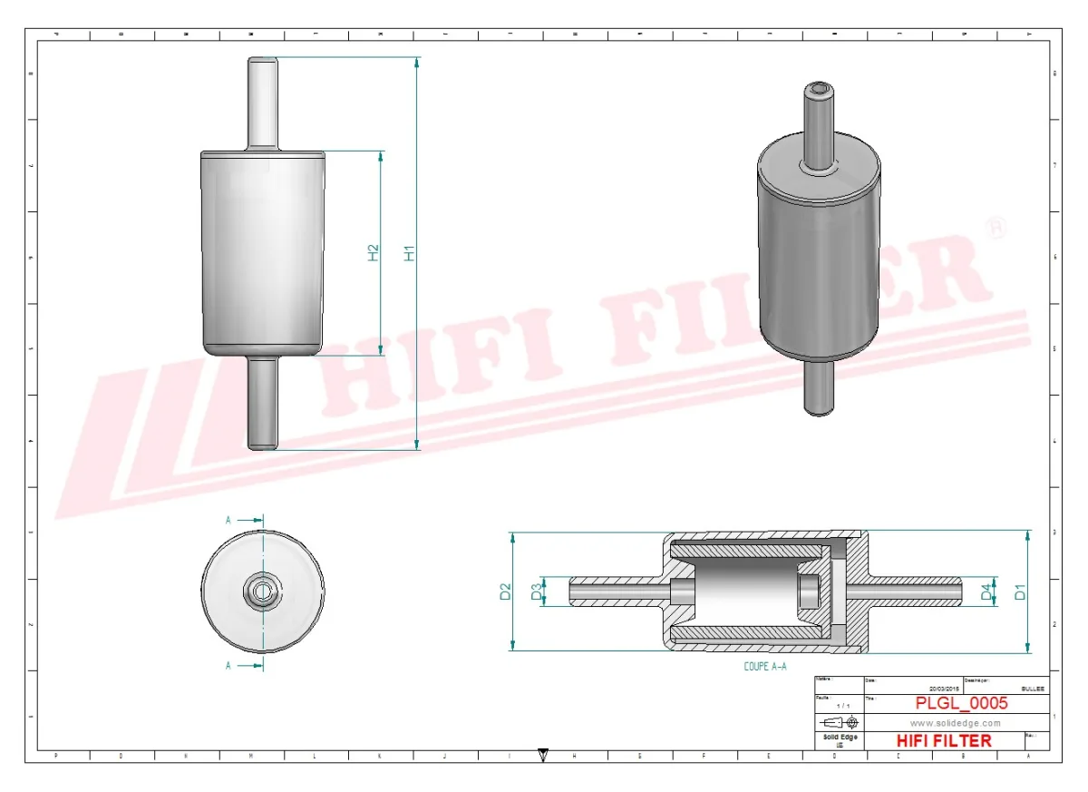 Rysunek techniczny Hifi Filter SG1103