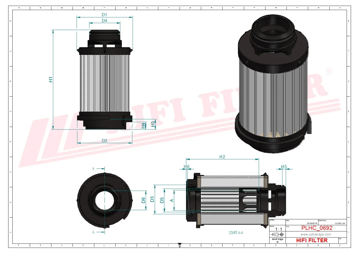 Rysunek techniczny Hifi Filter SH51419