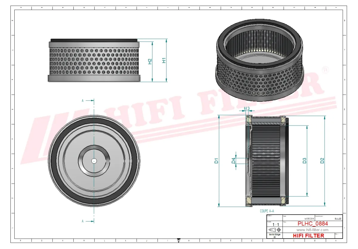 Rysunek techniczny Hifi Filter SH51534