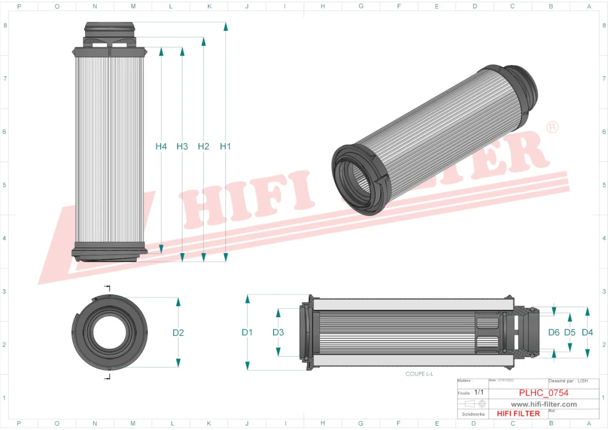 Rysunek techniczny Hifi Filter SH51577