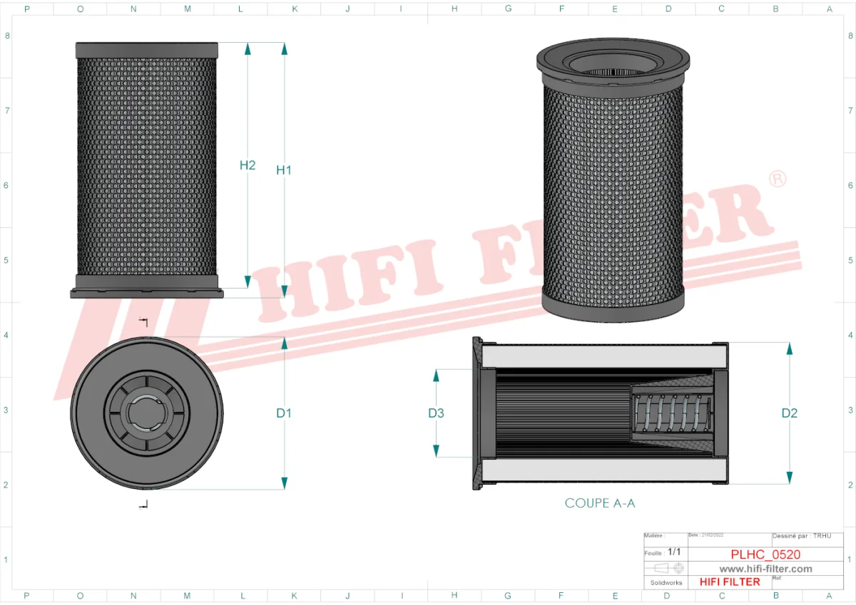 Rysunek techniczny Hifi Filter SH51584
