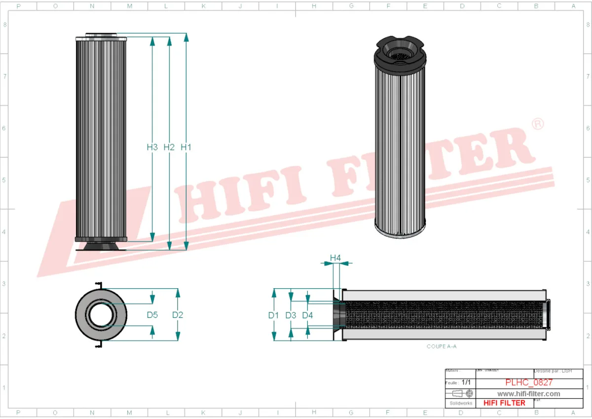 Rysunek techniczny Hifi Filter SH52337