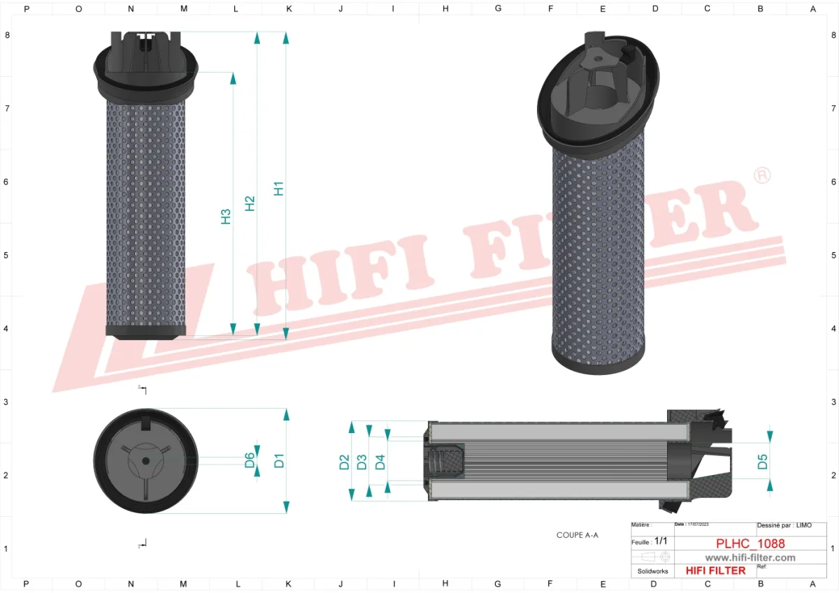 Rysunek techniczny Hifi Filter SH52396