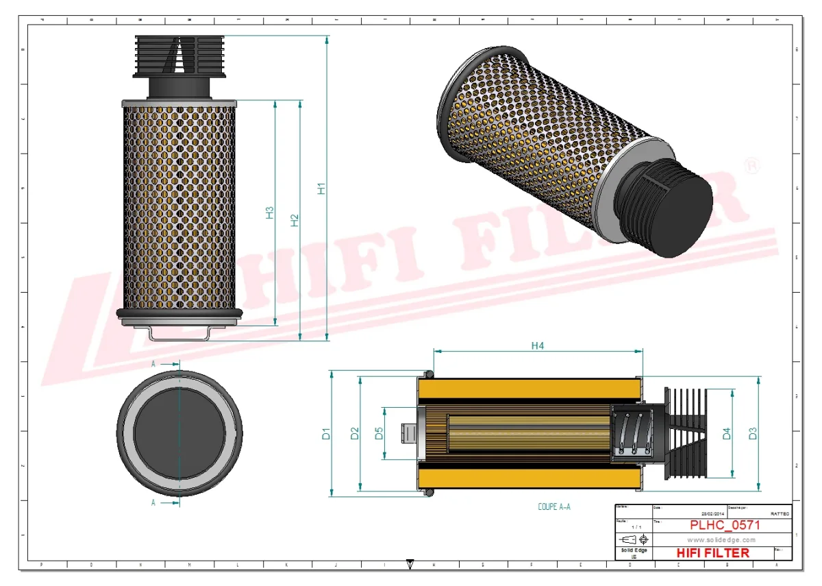 Rysunek techniczny Hifi Filter SH52403