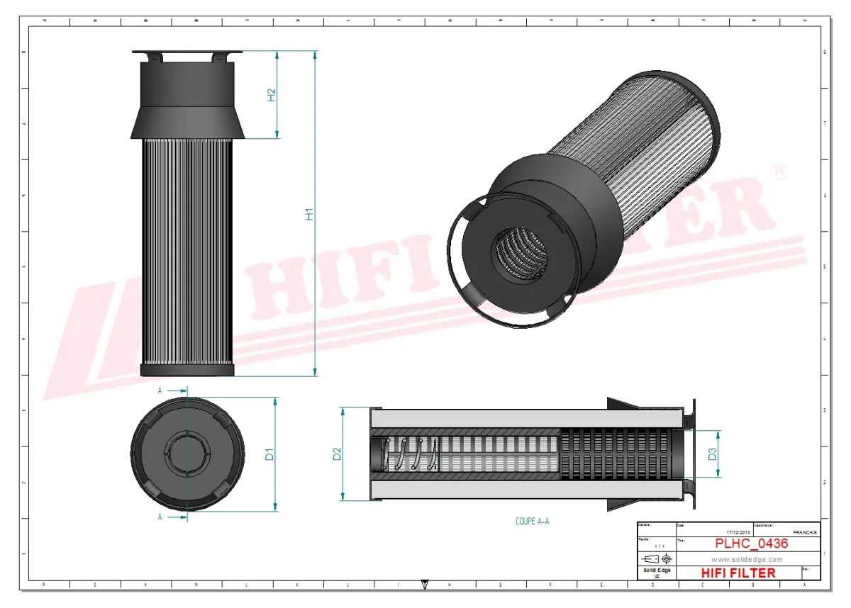 Rysunek techniczny Hifi Filter SH52419