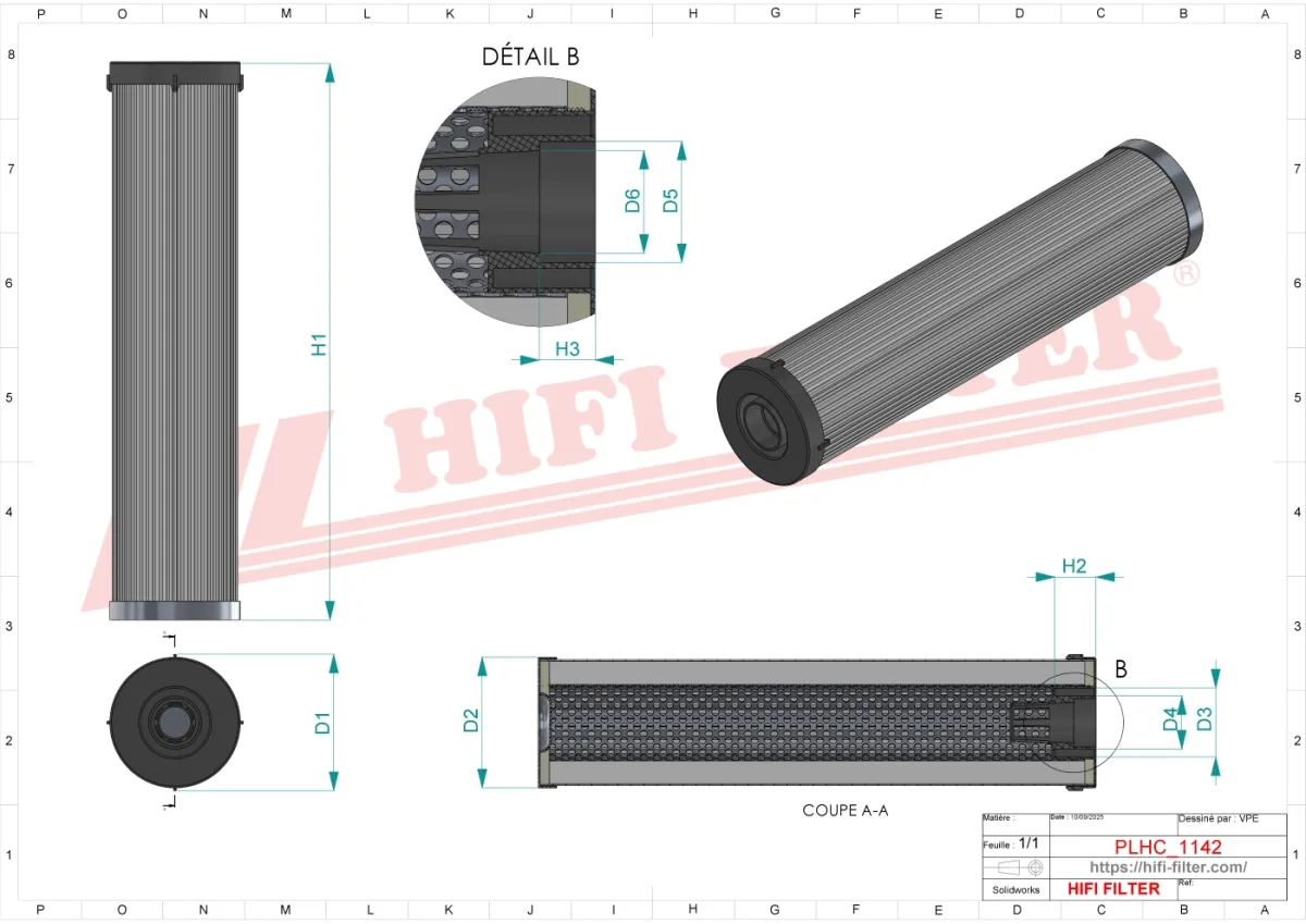 Rysunek techniczny Hifi Filter SH52447
