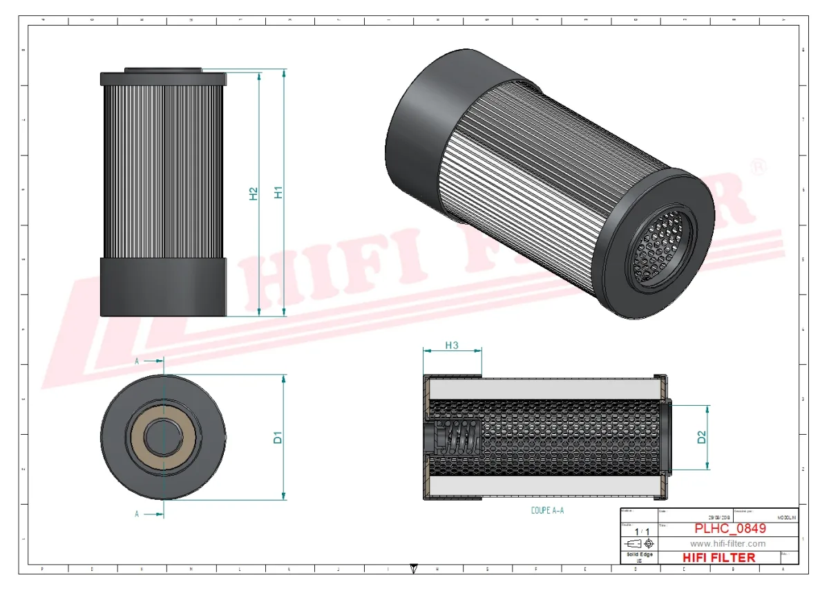 Rysunek techniczny Hifi Filter SH52622