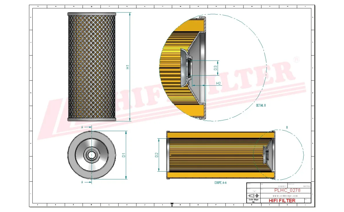 Rysunek techniczny Hifi Filter SH53014