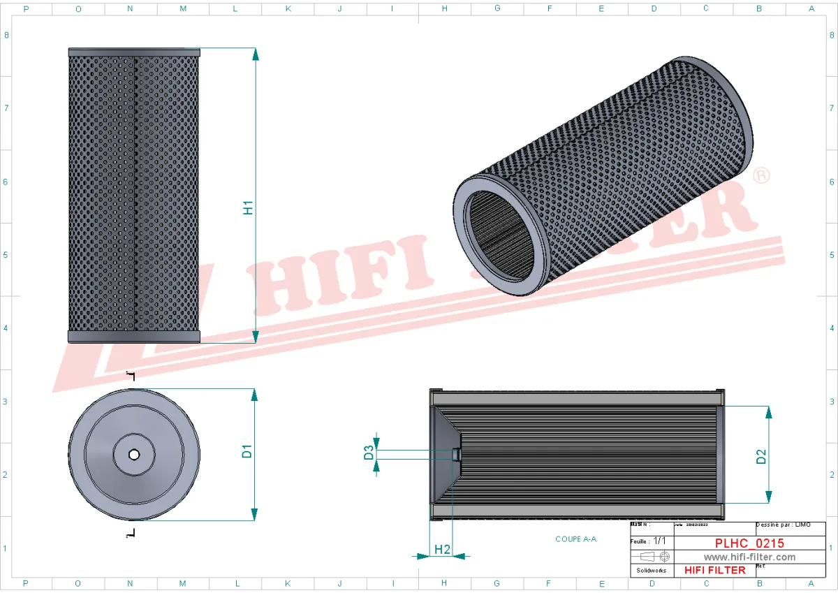Rysunek techniczny Hifi Filter SH53281
