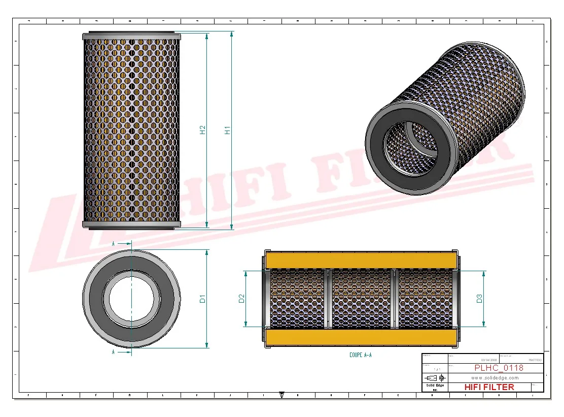Rysunek techniczny Hifi Filter SH56078